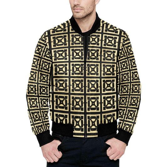 Kokorepublic Men's All Over Print Quilted Bomber Jacket(Model H33)