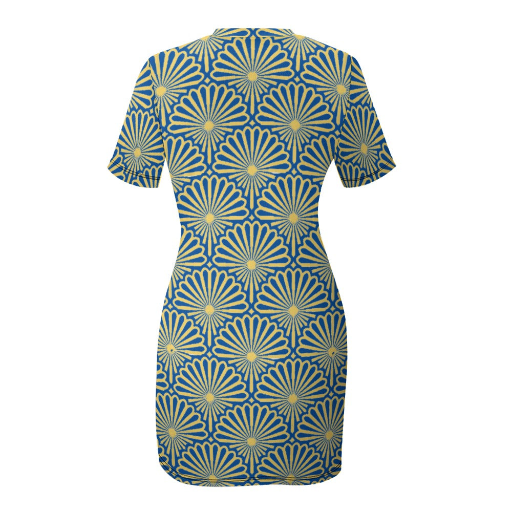 kokorepublic White Crew Neck Short Sleeve Dress