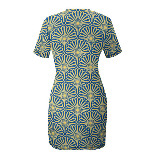kokorepublic White Crew Neck Short Sleeve Dress