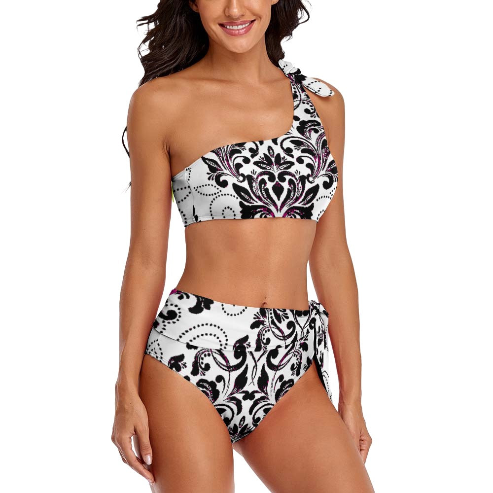 kokorepublic Women's Two Piece Sexy One Shoulder Bikini Swimsuit