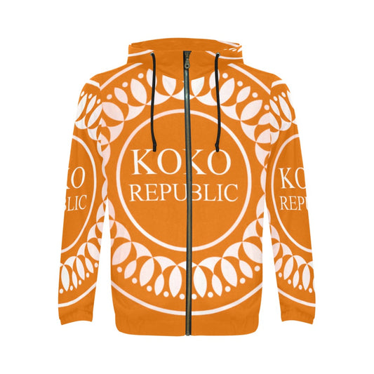 Men's All Over Print Full Zip Hoodie (Model H14)