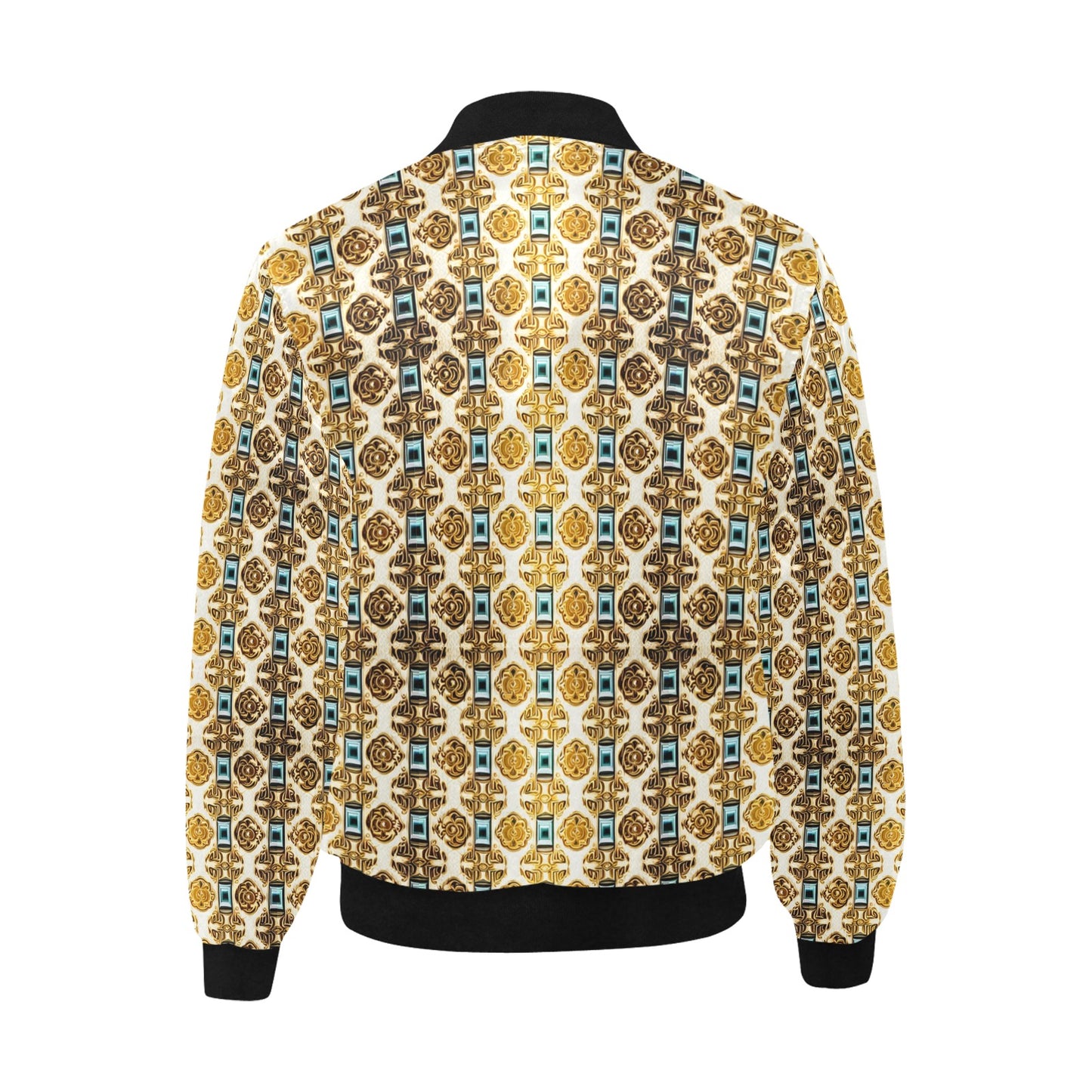 kokorepublic Men's All Over Print Quilted Bomber Jacket(Model H33)