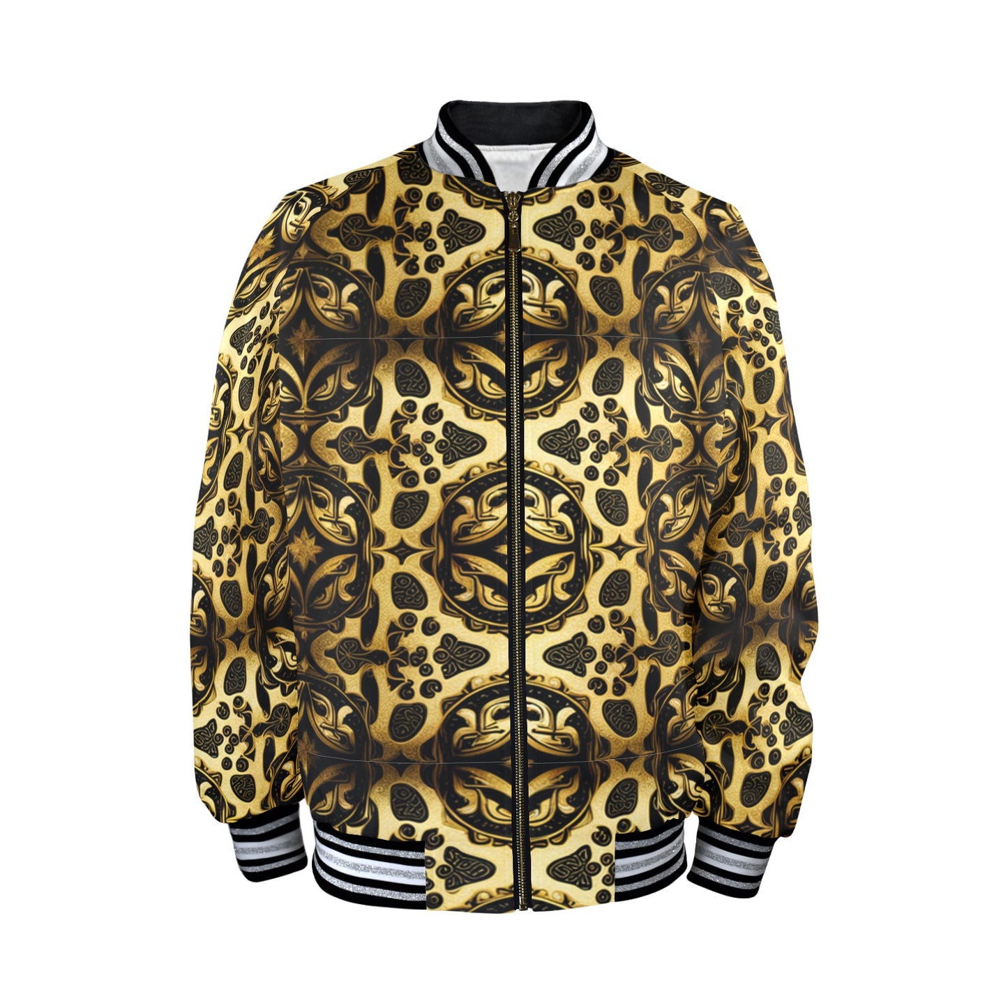 kokorepublicboutique New Men's Striped Trim Bomber Jacket