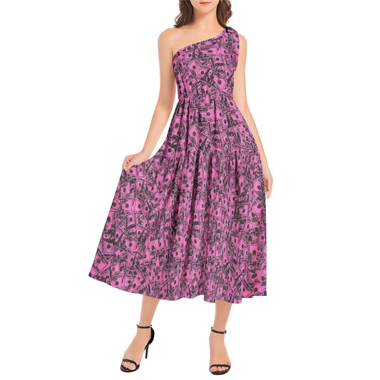 kokorepublic      Ruffle Hem One Shoulder Midi Dress