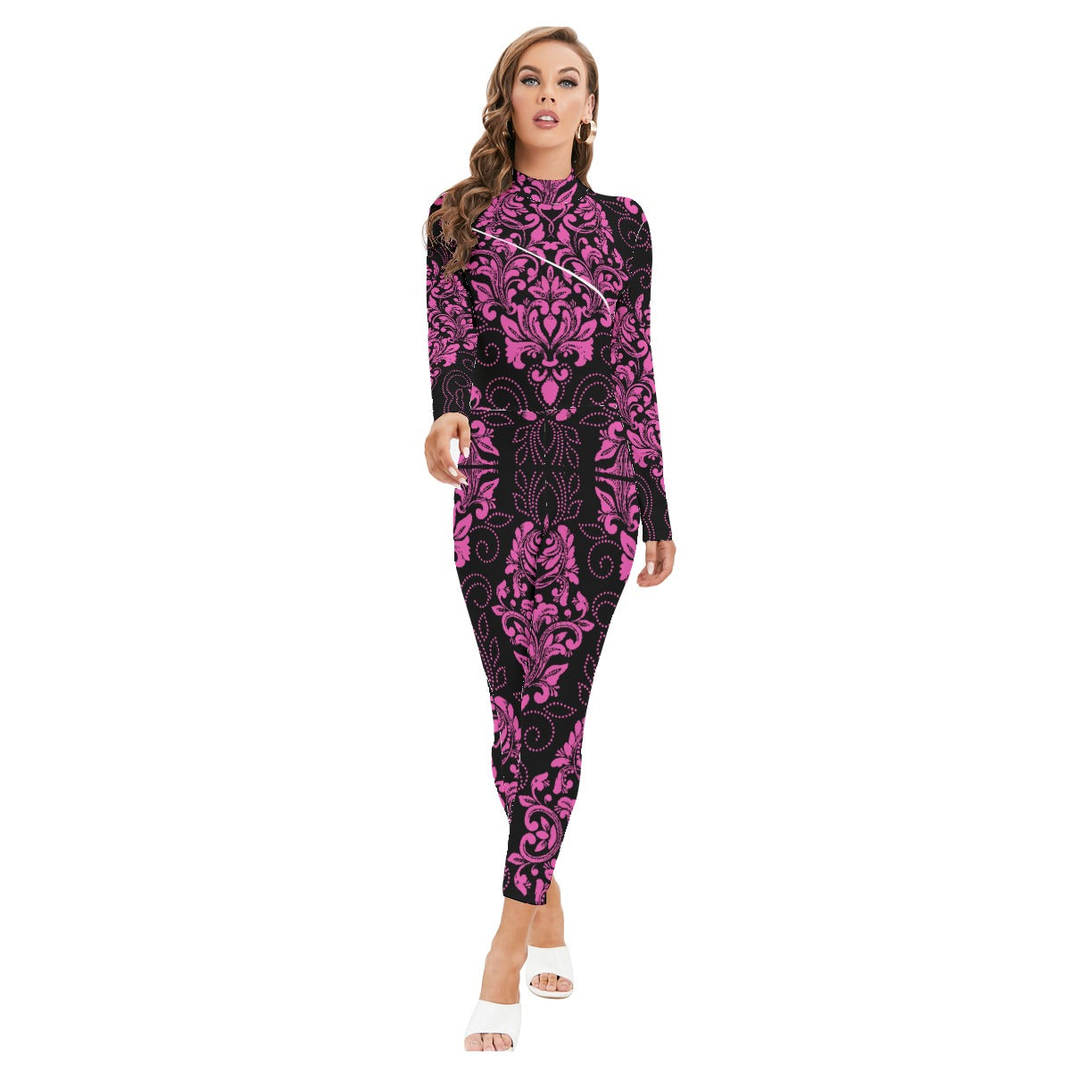 kokorepublic Women's Long-sleeved High-neck Jumpsuit With Zipper