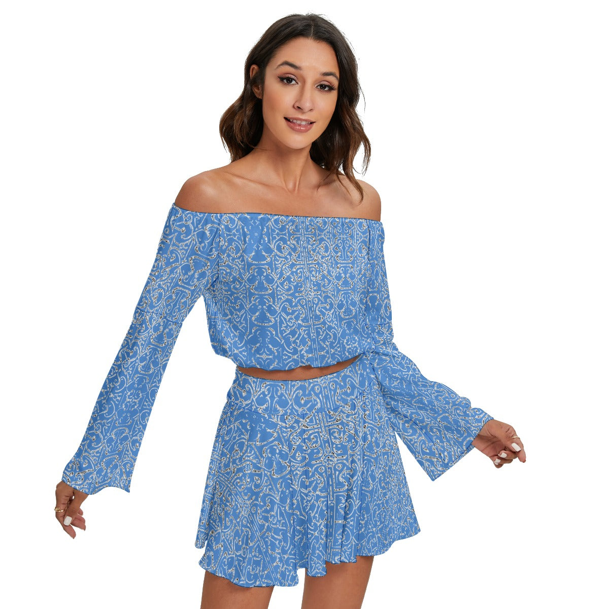 kokorepublic  Women's Off-shoulder Top And Skirt Set