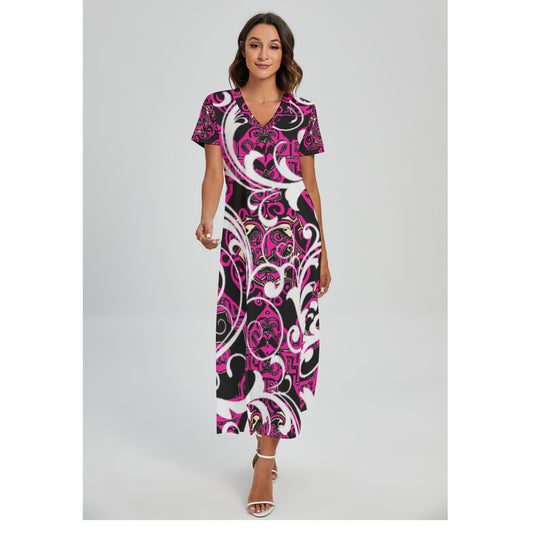 kokorepublic  V-neck Dress With Side Slit