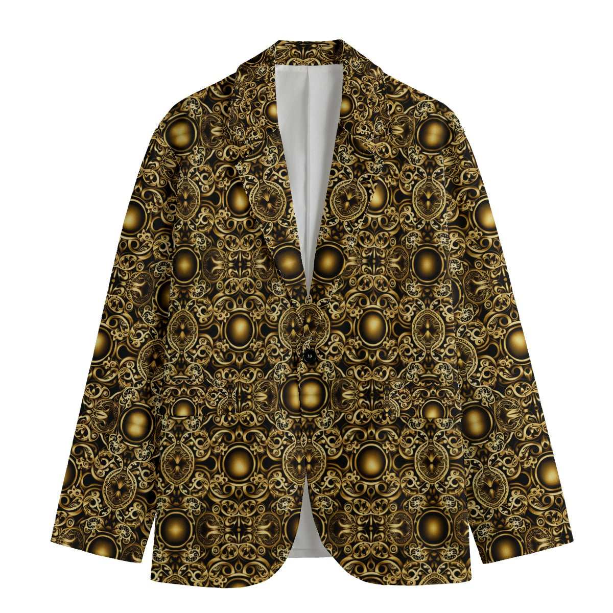 kokorepublic Print Men's Casual Flat Lapel Collar Blazer | 245GSM Cotton