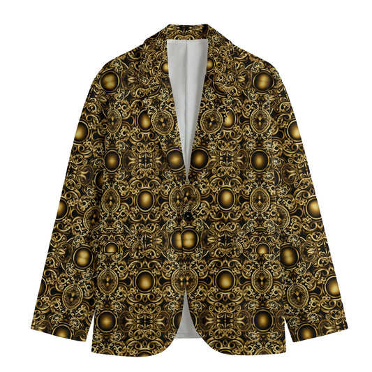 kokorepublic Print Men's Casual Flat Lapel Collar Blazer | 245GSM Cotton