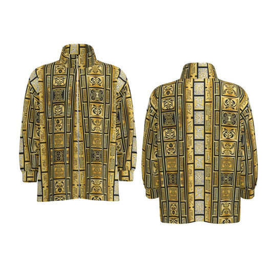 kokorepublic Over Print Unisex Stand Collar Zipped Jacket