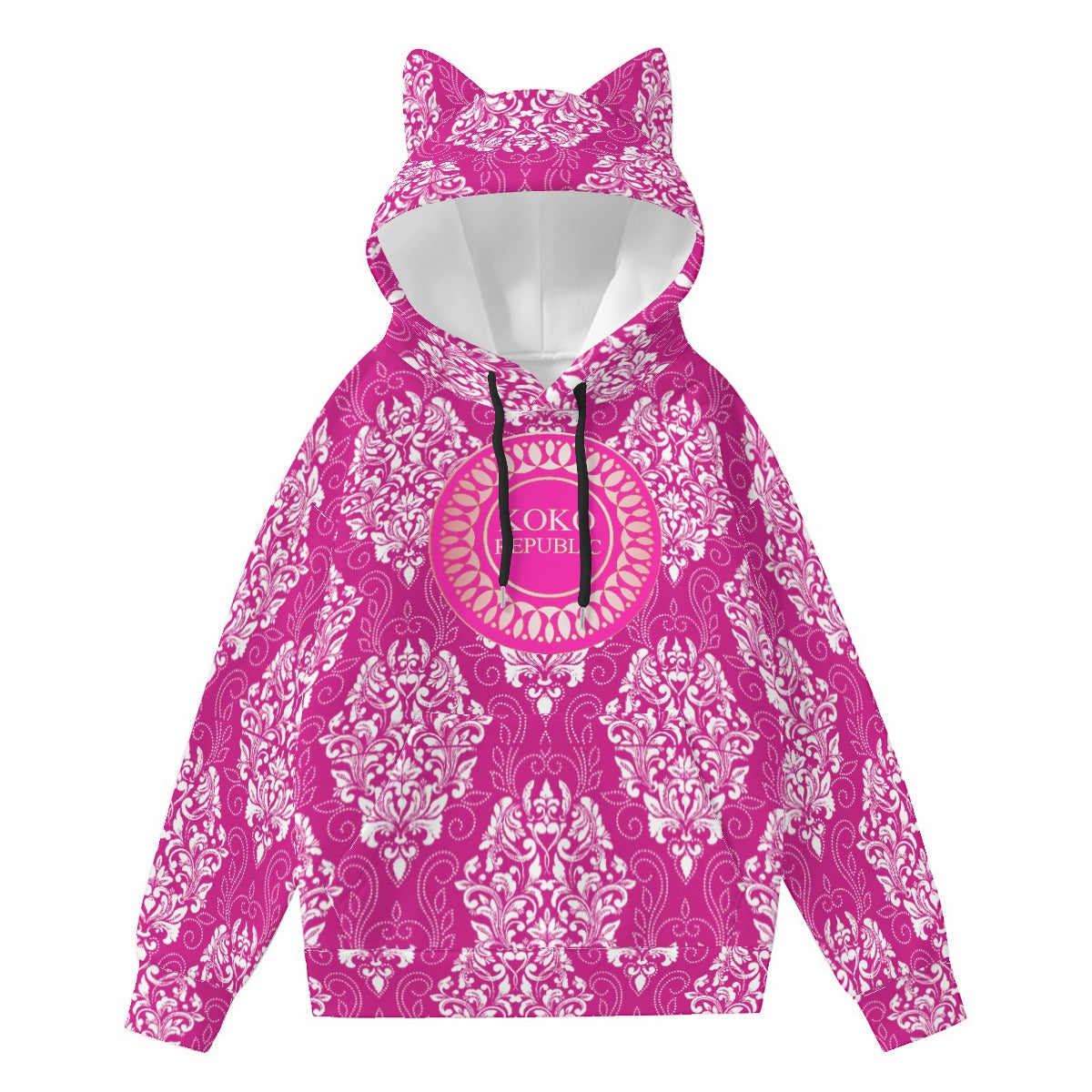 kokorepublic  Print Women’s Hoodie With Decorative Ears