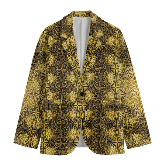 kokorepublic All-Over Print Men's Casual Flat Lapel Collar Blazer | 245GSM Cotton