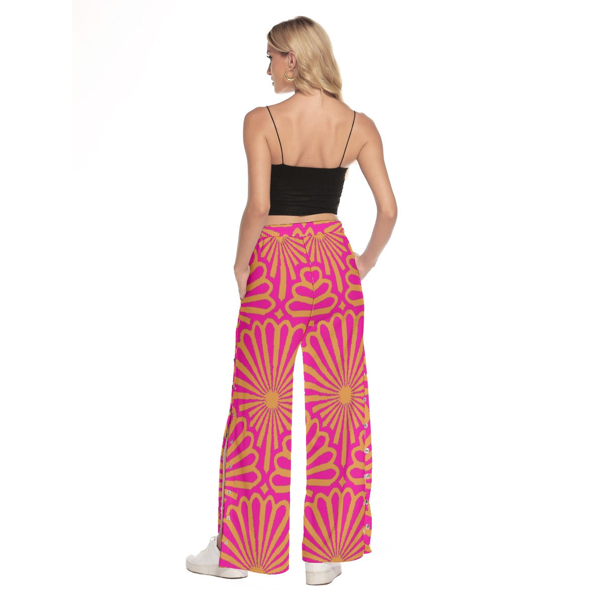 kokorepublic  Women's Side Slit Snap Button Trousers