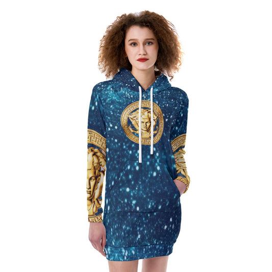 All-Over Print Women's Heavy Fleece Long Hoodie