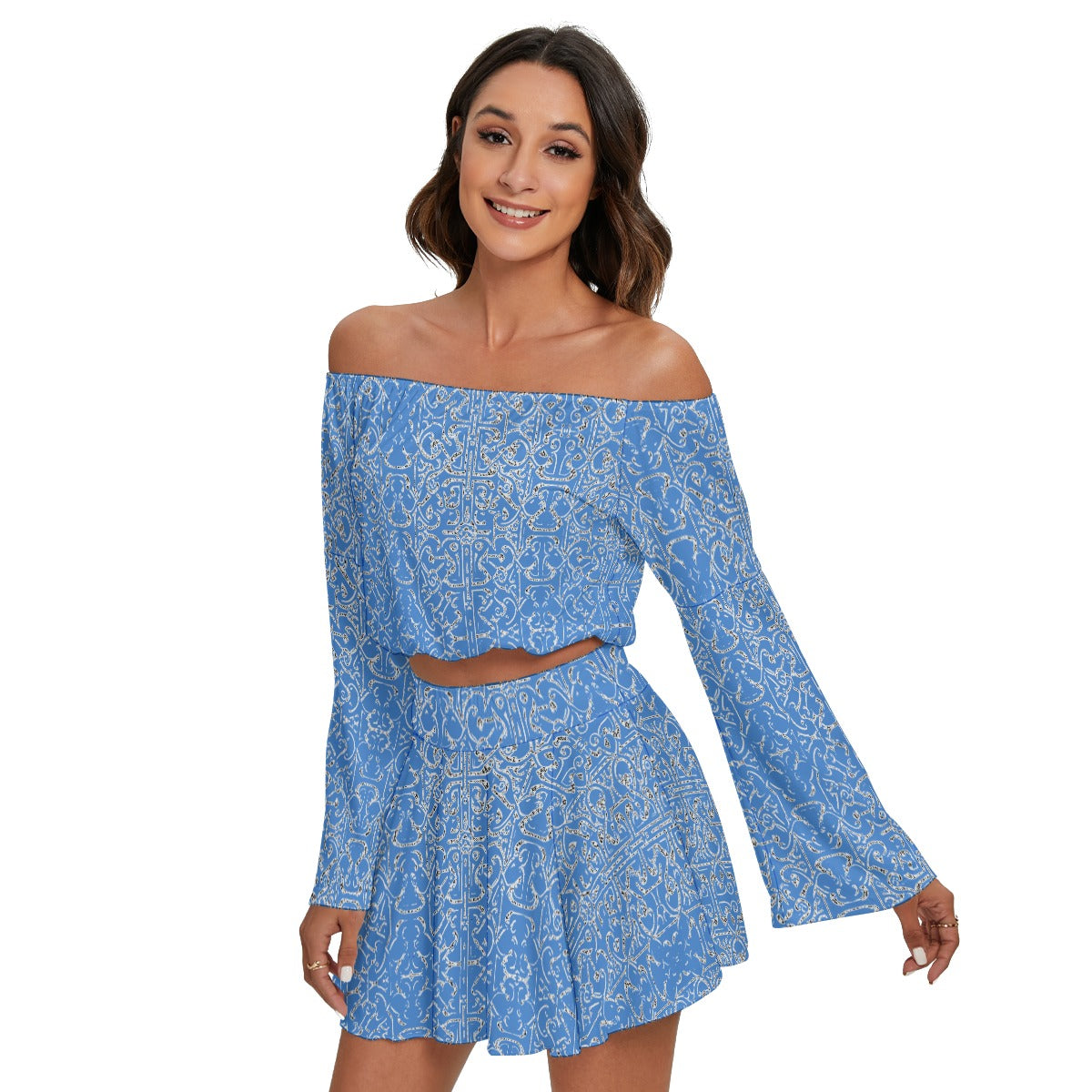 kokorepublic  Women's Off-shoulder Top And Skirt Set