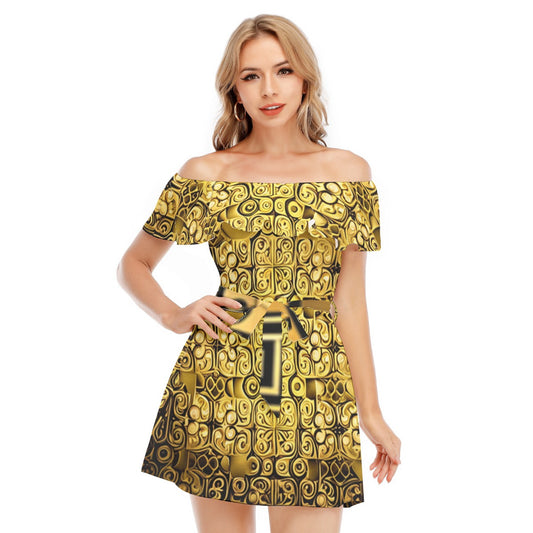kokorepublic Print Women's Off-shoulder Dress With Ruffle