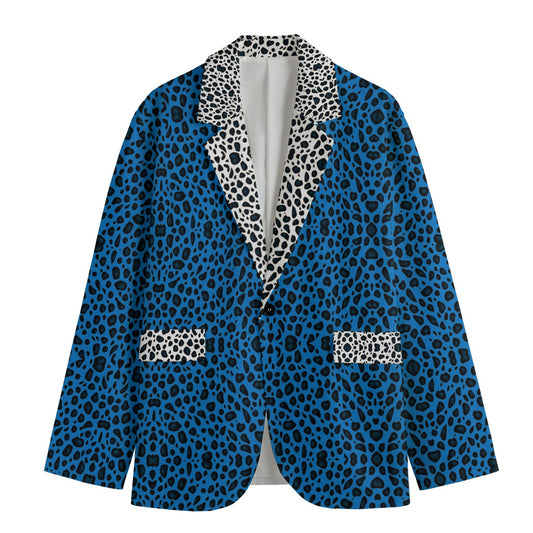 All-Over Print Men's Casual Flat Lapel Collar Blazer | 245GSM Cotton