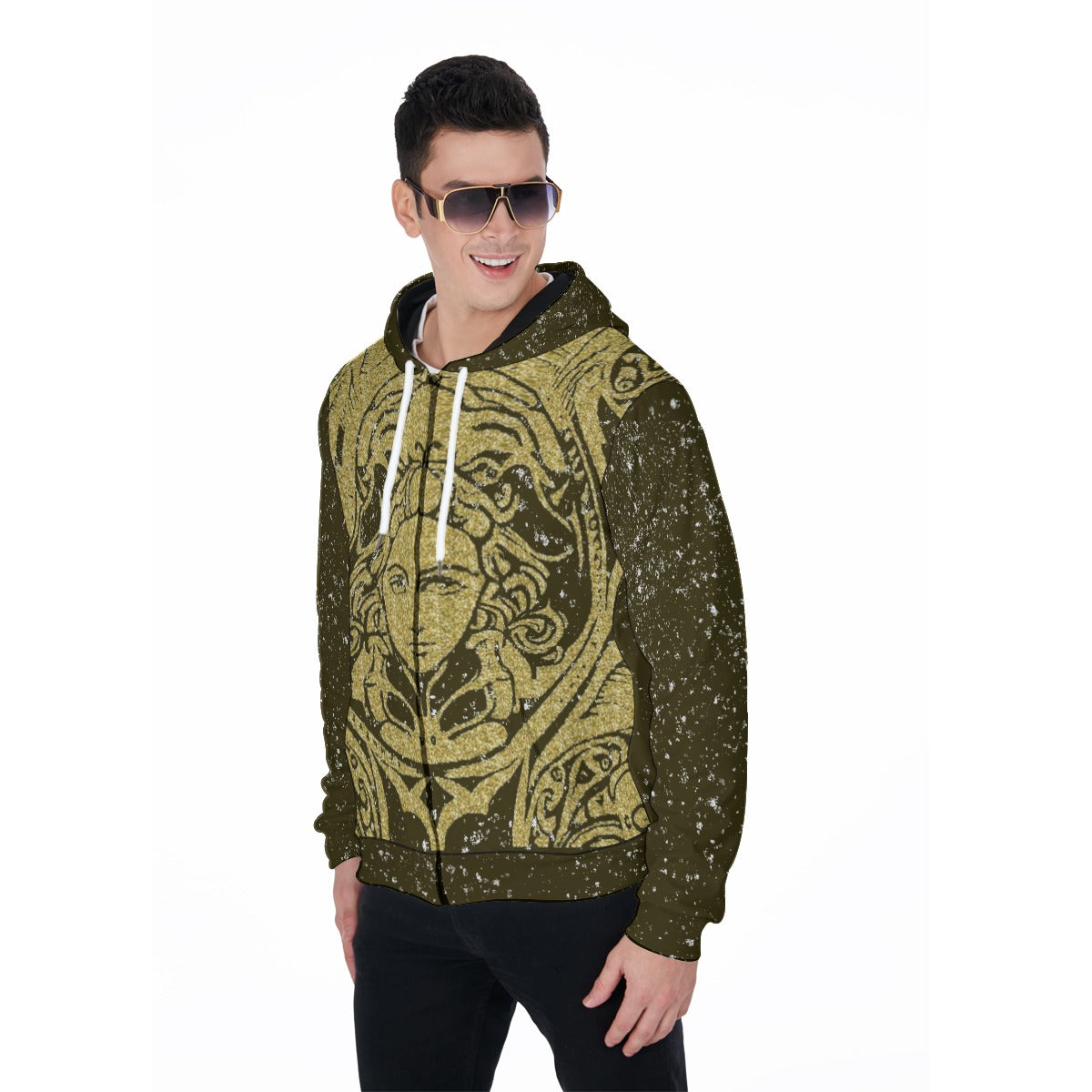 kokorepublic Men's Heavy Fleece Zip Up Hoodie