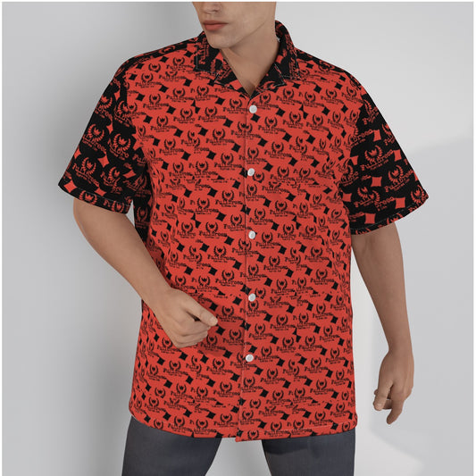 All-Over Print Men's Hawaiian Shirt With Button Closure