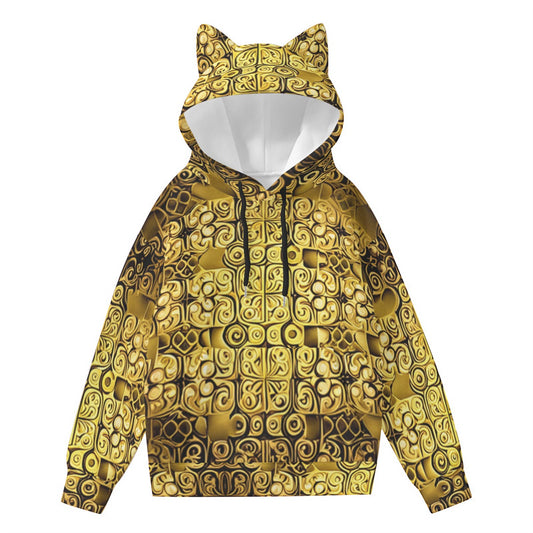kokorepublic Print Women’s Hoodie With Decorative Ears