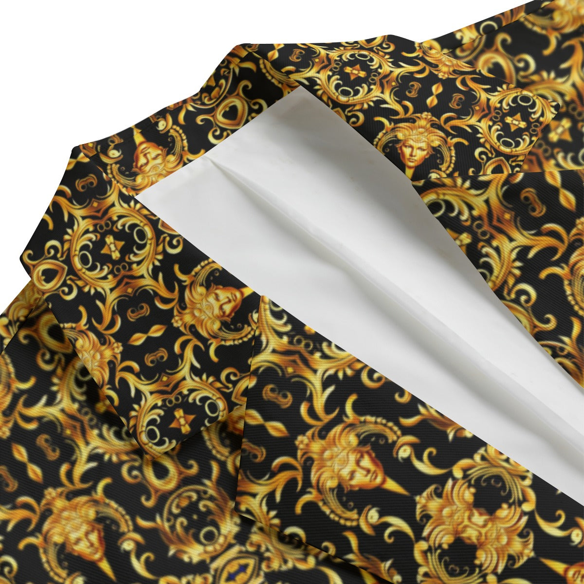 All-Over Print Men's Casual Flat Lapel Collar Blazer | 245GSM Cotton