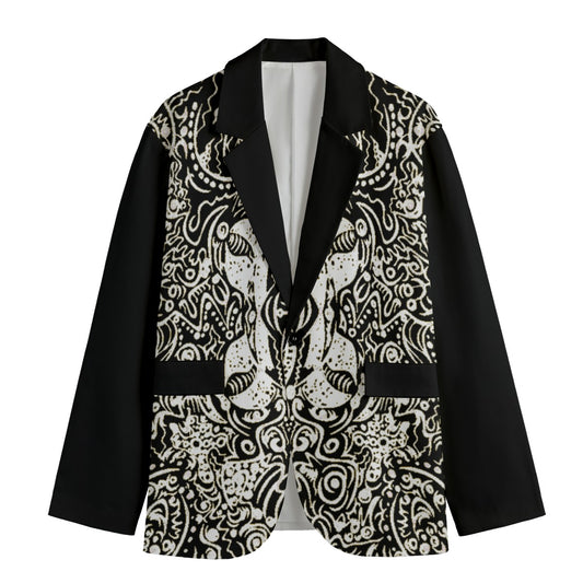 kokorepublic Print Men's Casual Flat Lapel Collar Blazer | 245GSM Cotton