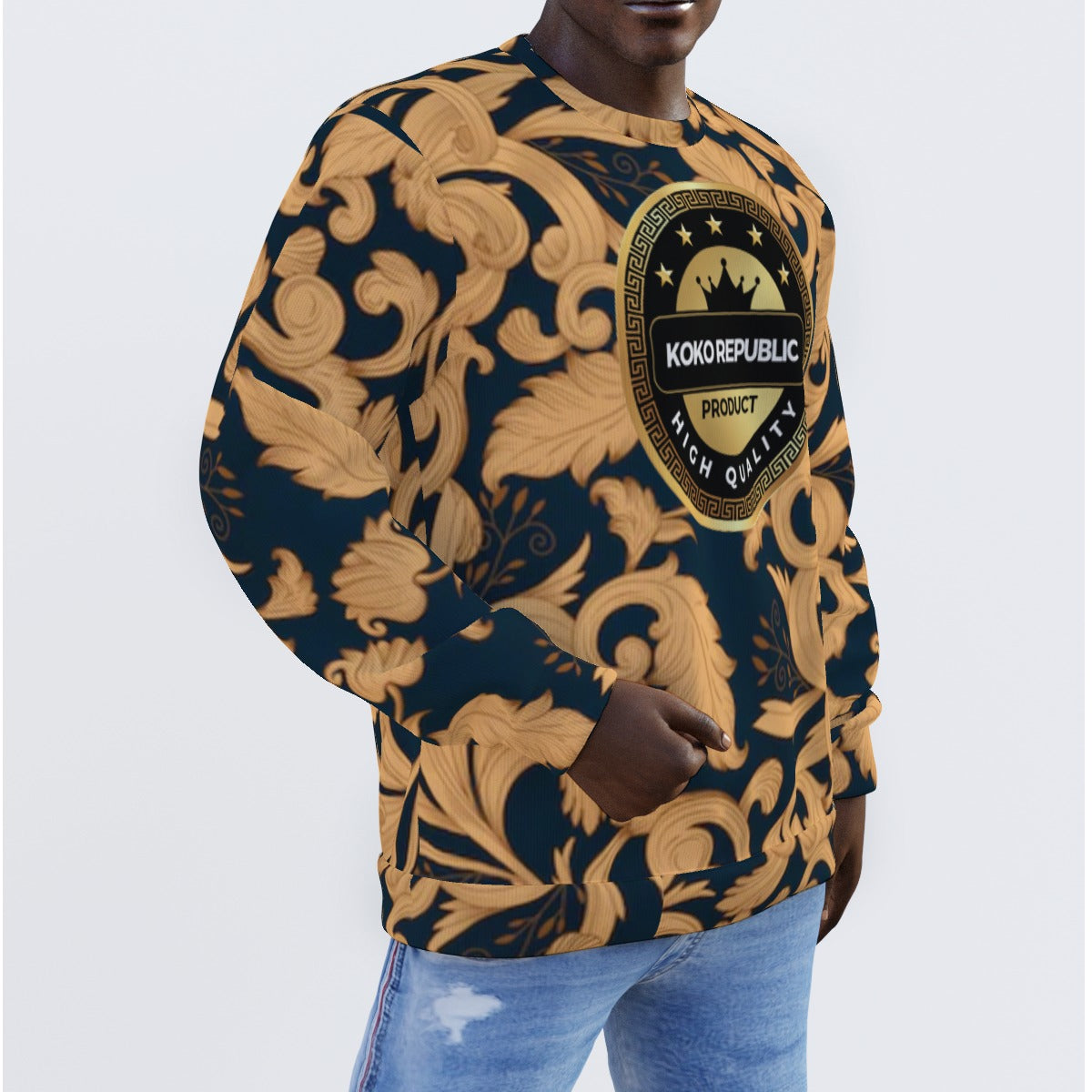All-Over Print Men's Sweater
