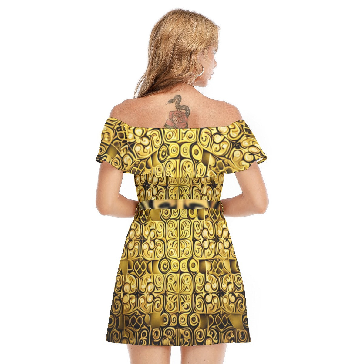 kokorepublic Print Women's Off-shoulder Dress With Ruffle