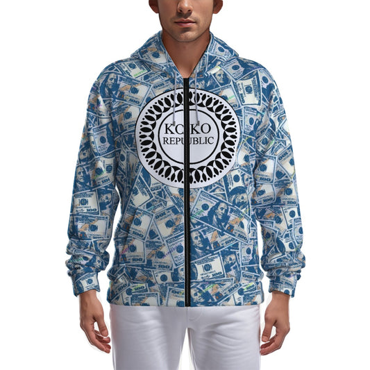 kokorepublic Print Zip Up Hoodie With Pocket
