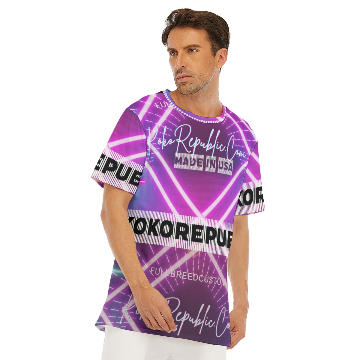 All-Over Print Men's O-Neck T-Shirt | 190GSM Cotton