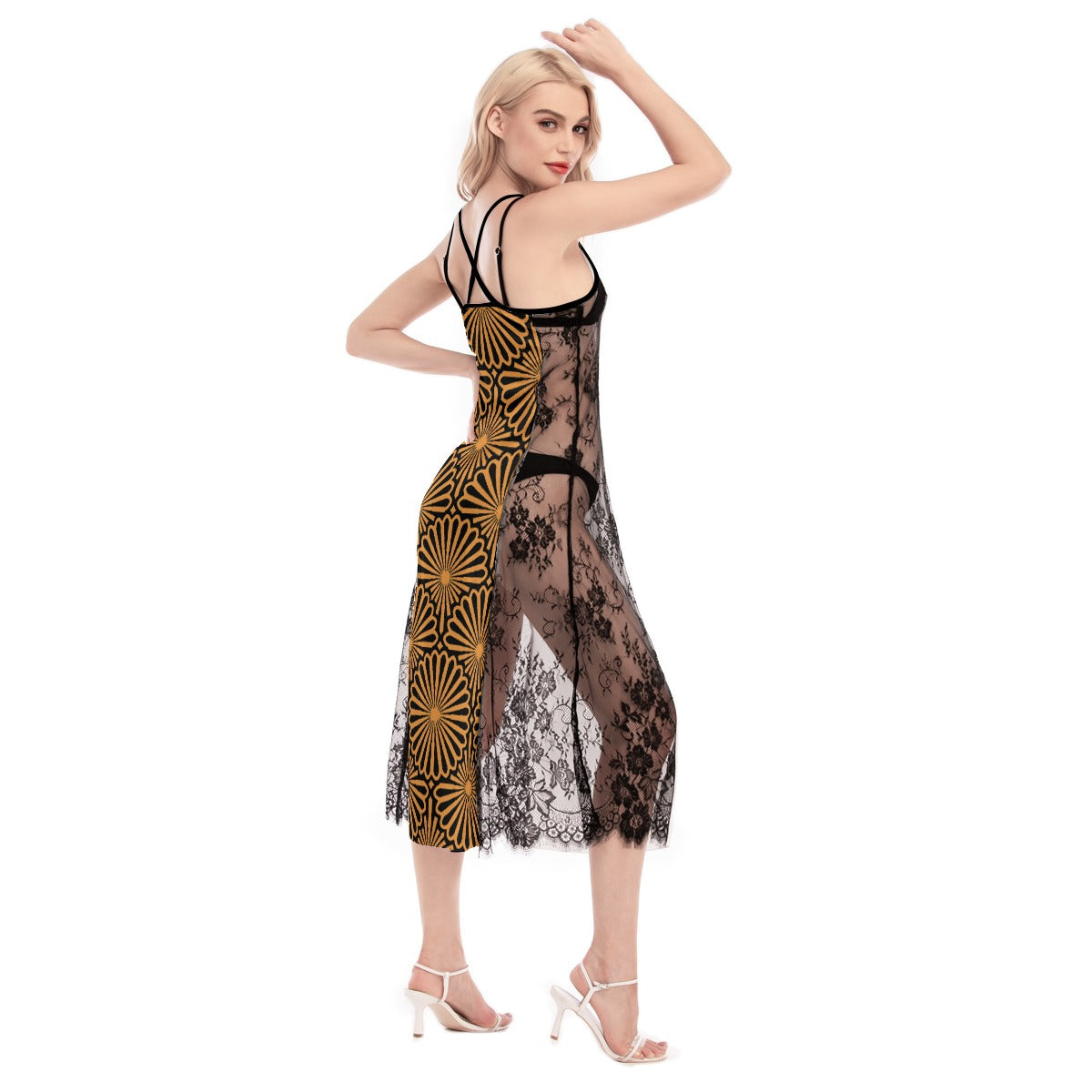 kokorepublic  Women's Lace Cami Cross Back Dress