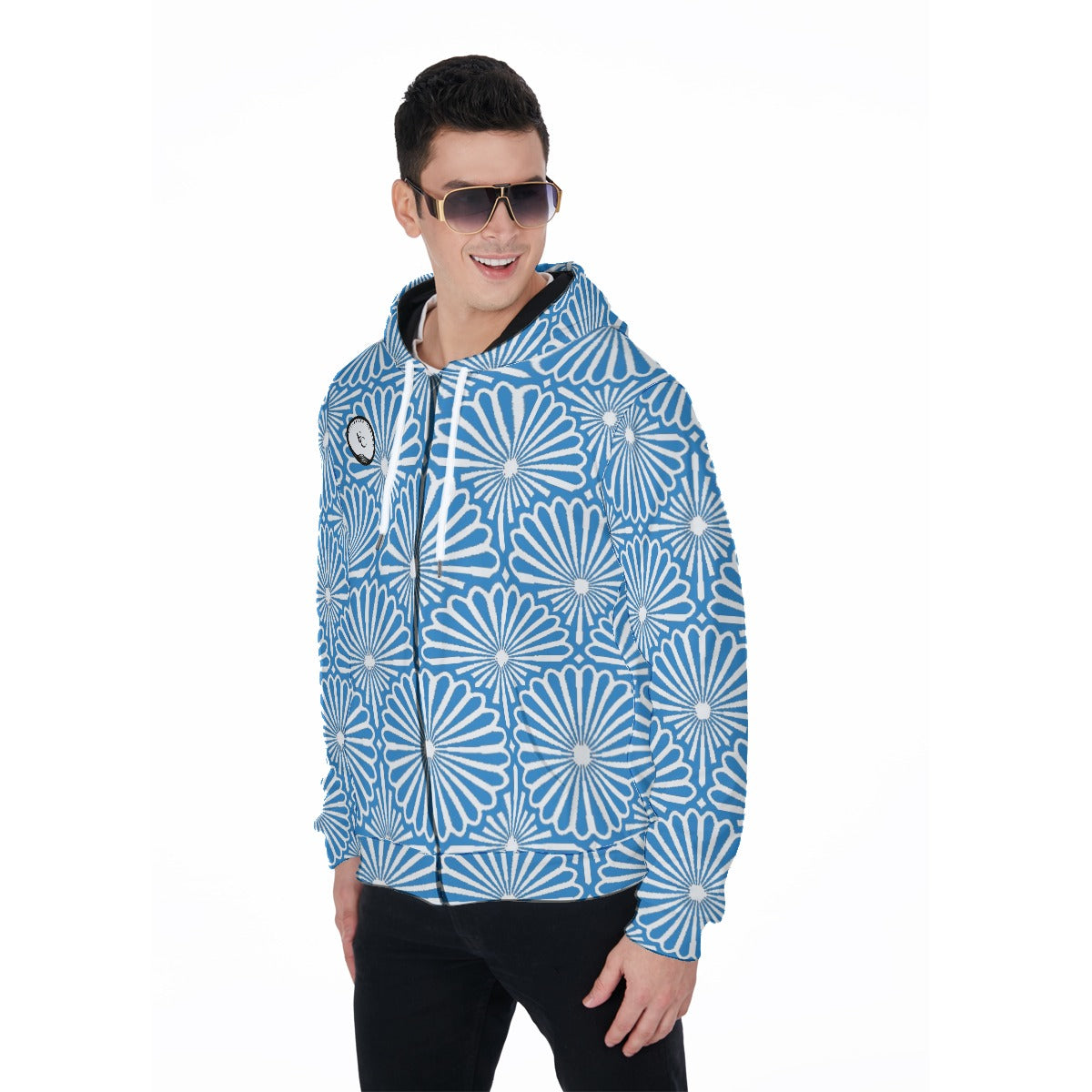 kokorepublic Print Men's Heavy Fleece Zip Up Hoodie