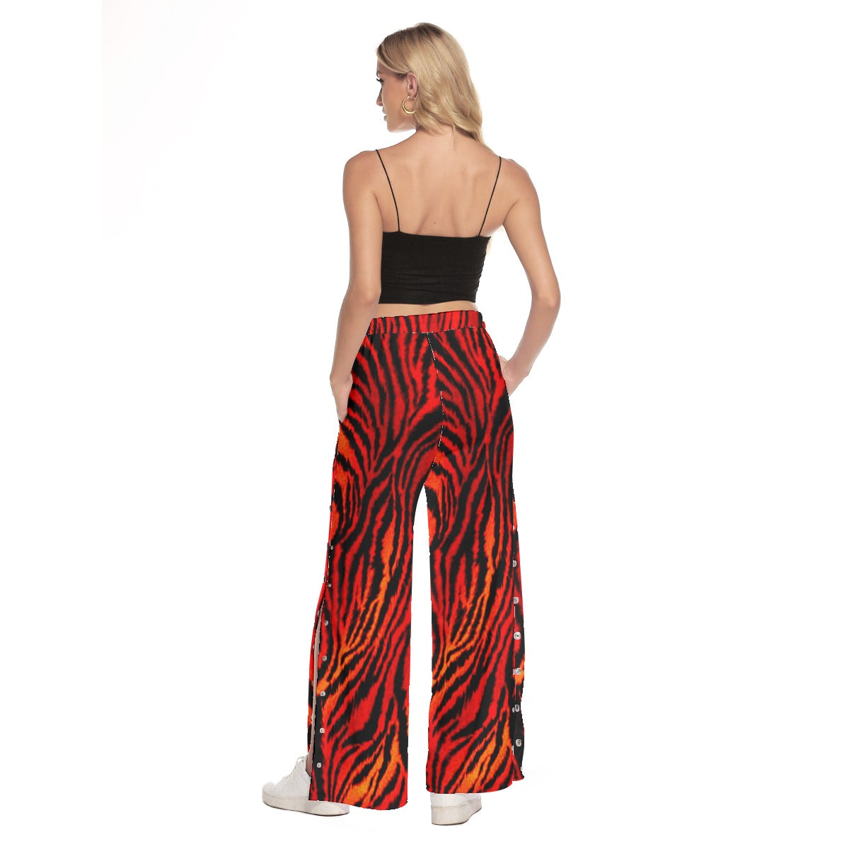kokorepublic Women's Side Slit Snap Button Trousers