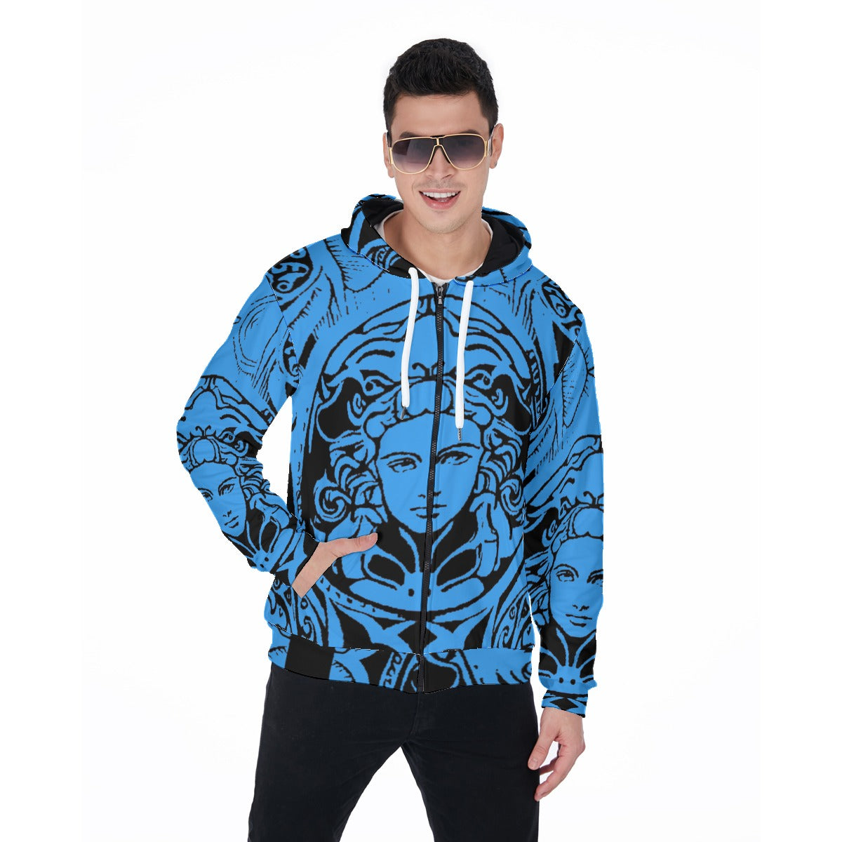 Kokorepublic  Men's Heavy Fleece Zip Up Hoodie