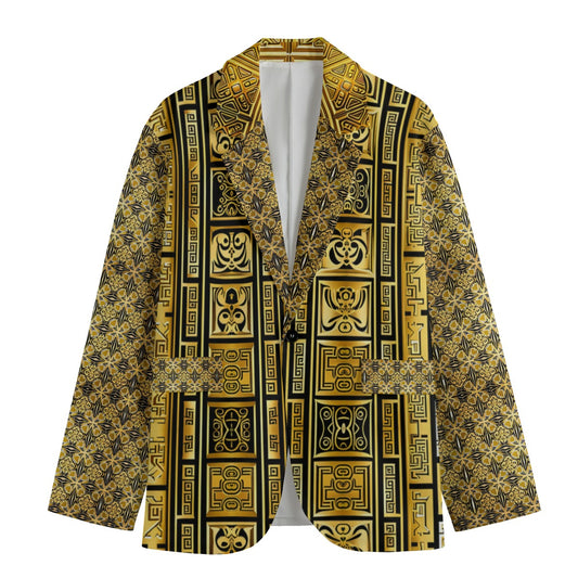 kokorepublic Print Men's Casual Flat Lapel Collar Blazer | 245GSM Cotton