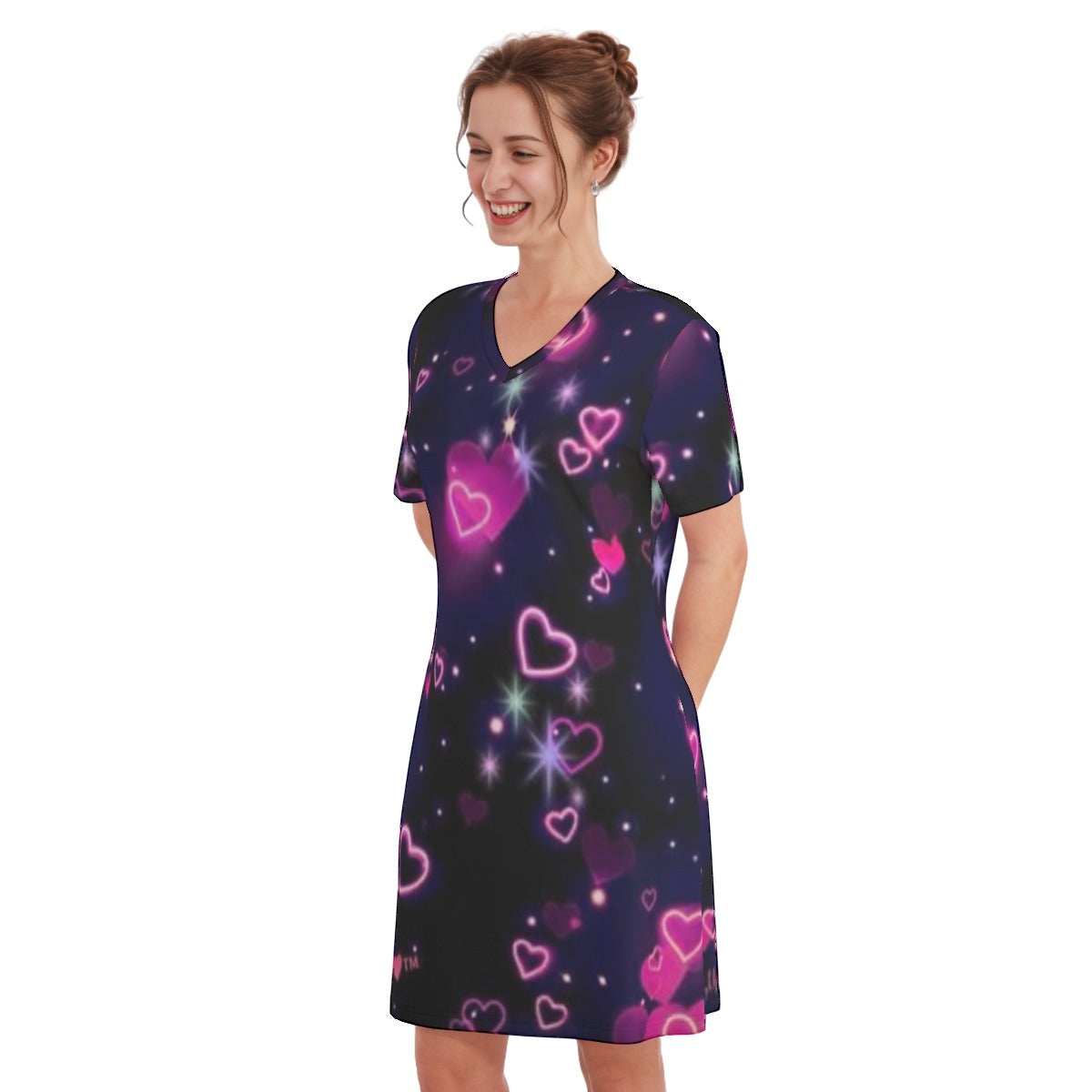 kokorepublic Print Women's V Neck Dress|180GMS Cotton