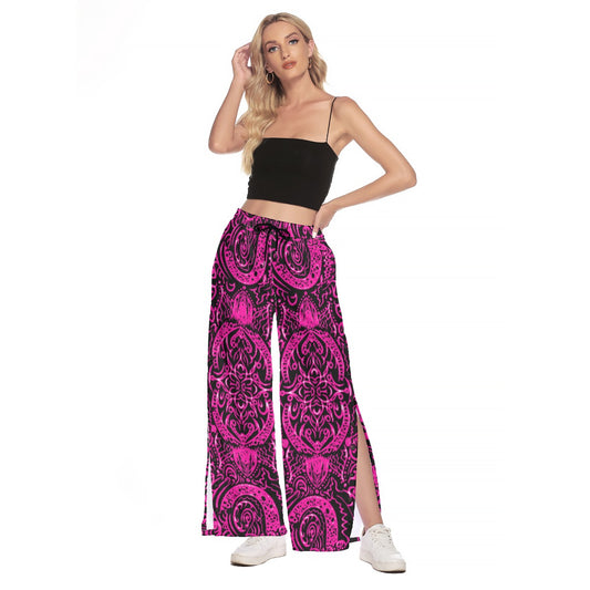 kokorepublic  Print Women's Side Slit Snap Button Trousers