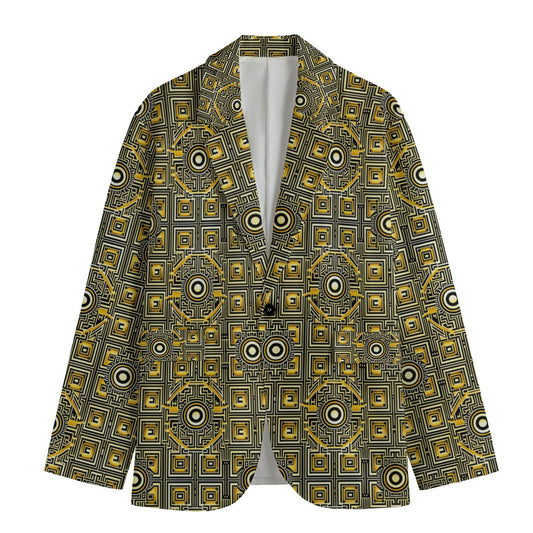 kokorepublic Print Men's Casual Flat Lapel Collar Blazer | 245GSM Cotton