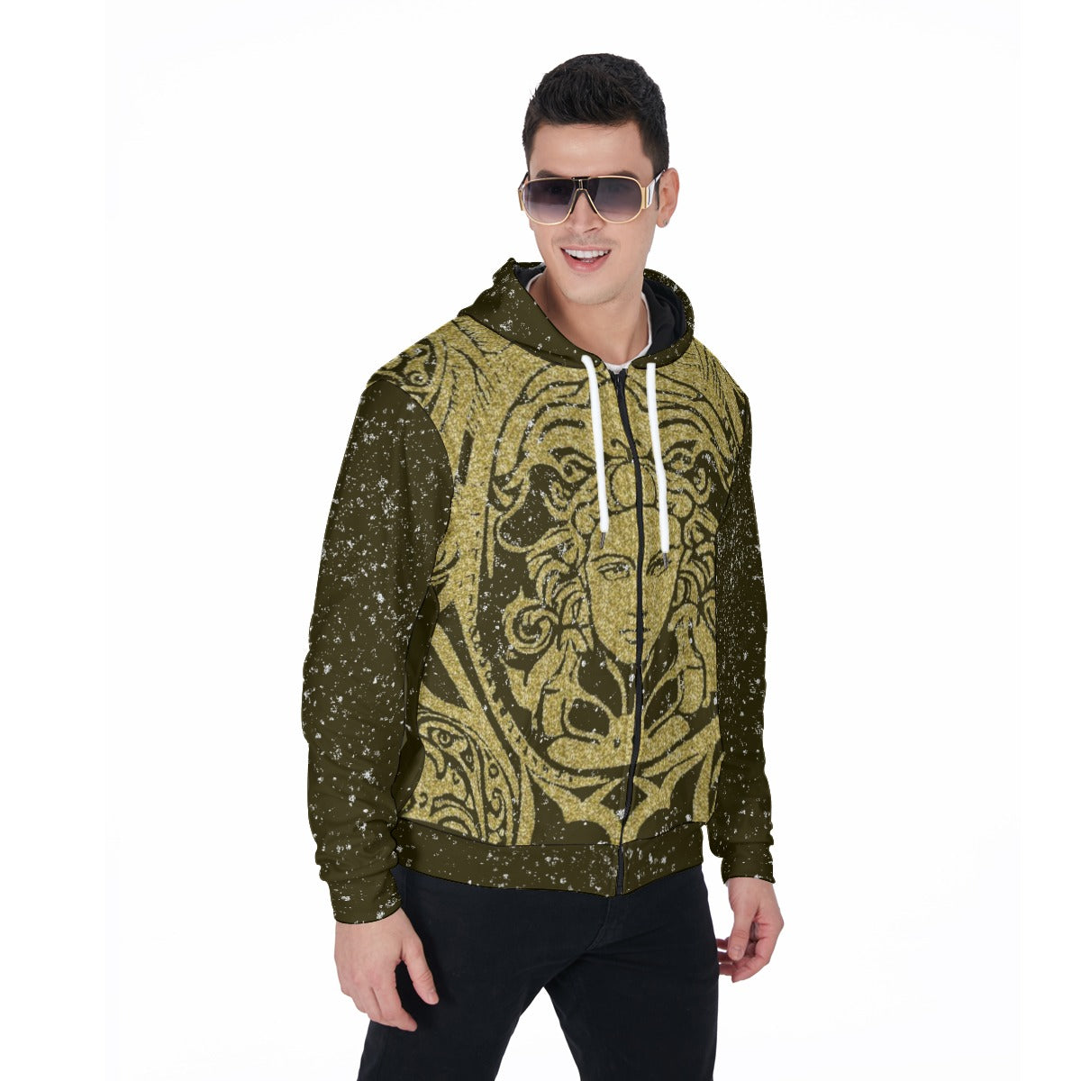 kokorepublic Men's Heavy Fleece Zip Up Hoodie