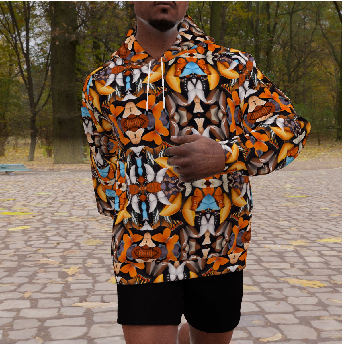 kokorepublic Print Men's Heavy Fleece Raglan Hoodie
