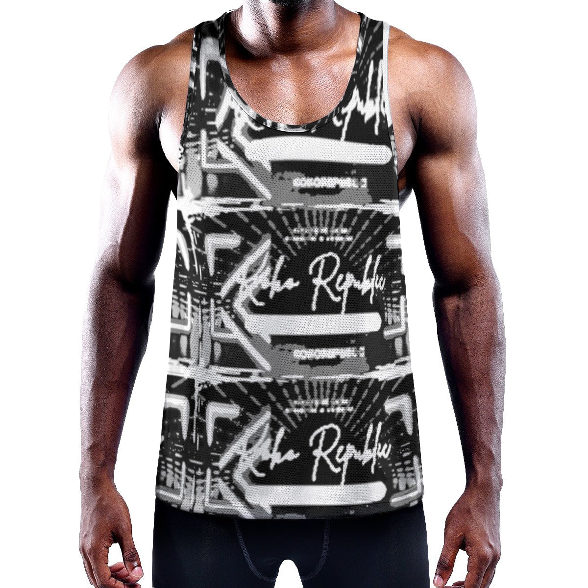 KokoRepublic All-Over Print Men's Slim Y-Back Muscle Tank Top