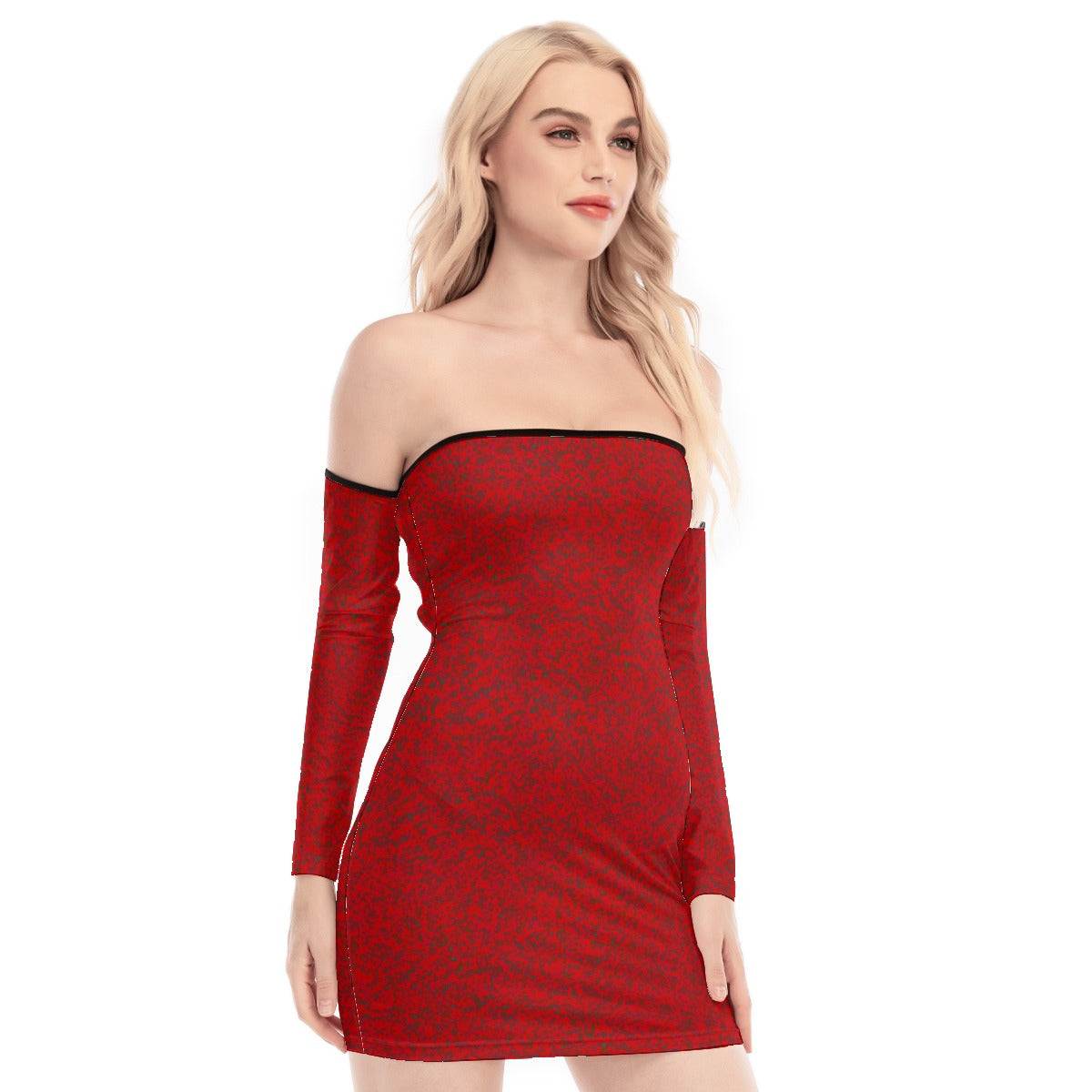 kokorepublic  Print Women's Off-shoulder Back Lace-up Dress