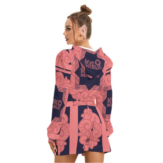 All-Over Print Women's Mirco Fleece Hoodie And Shorts Set