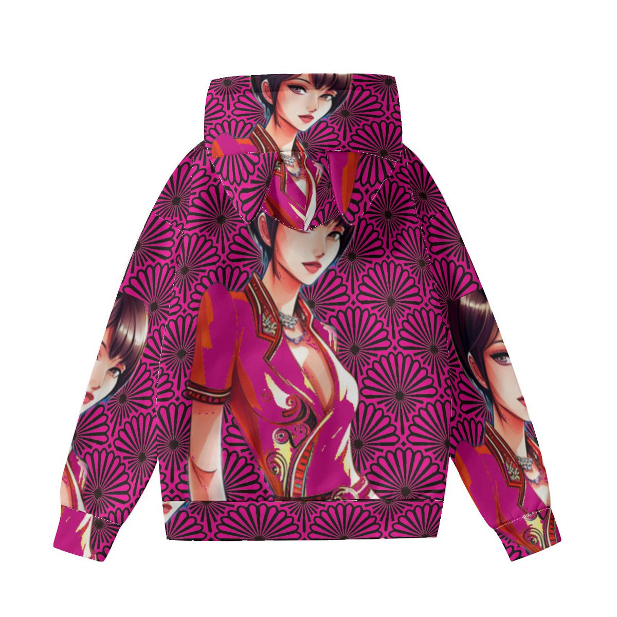 All-Over Print Women’s Hoodie With Decorative Ears