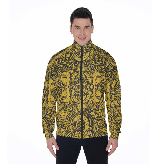 kokorepublic  Print Men's Stand Collar Jacket