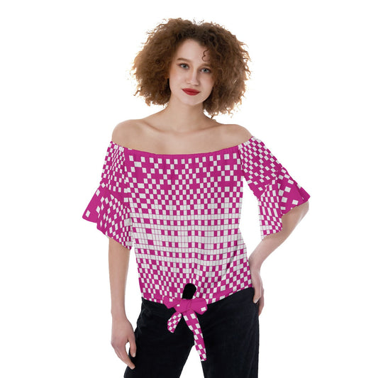 KokoRepublic All-Over Print Off-Shoulder Blouse