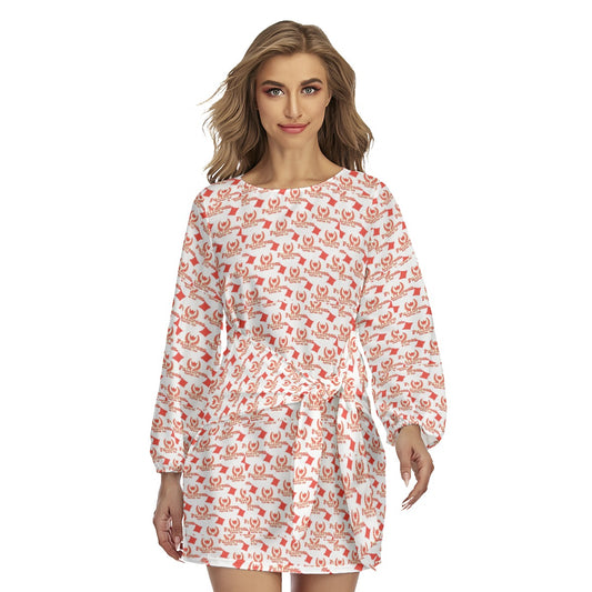 All-Over Print Women's Lantern Sleeve Dress