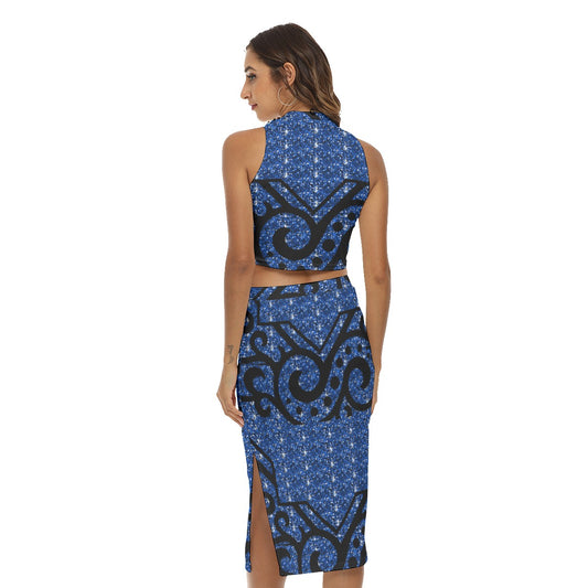All-Over Print Women's Tank Top & Split High Skirt Set