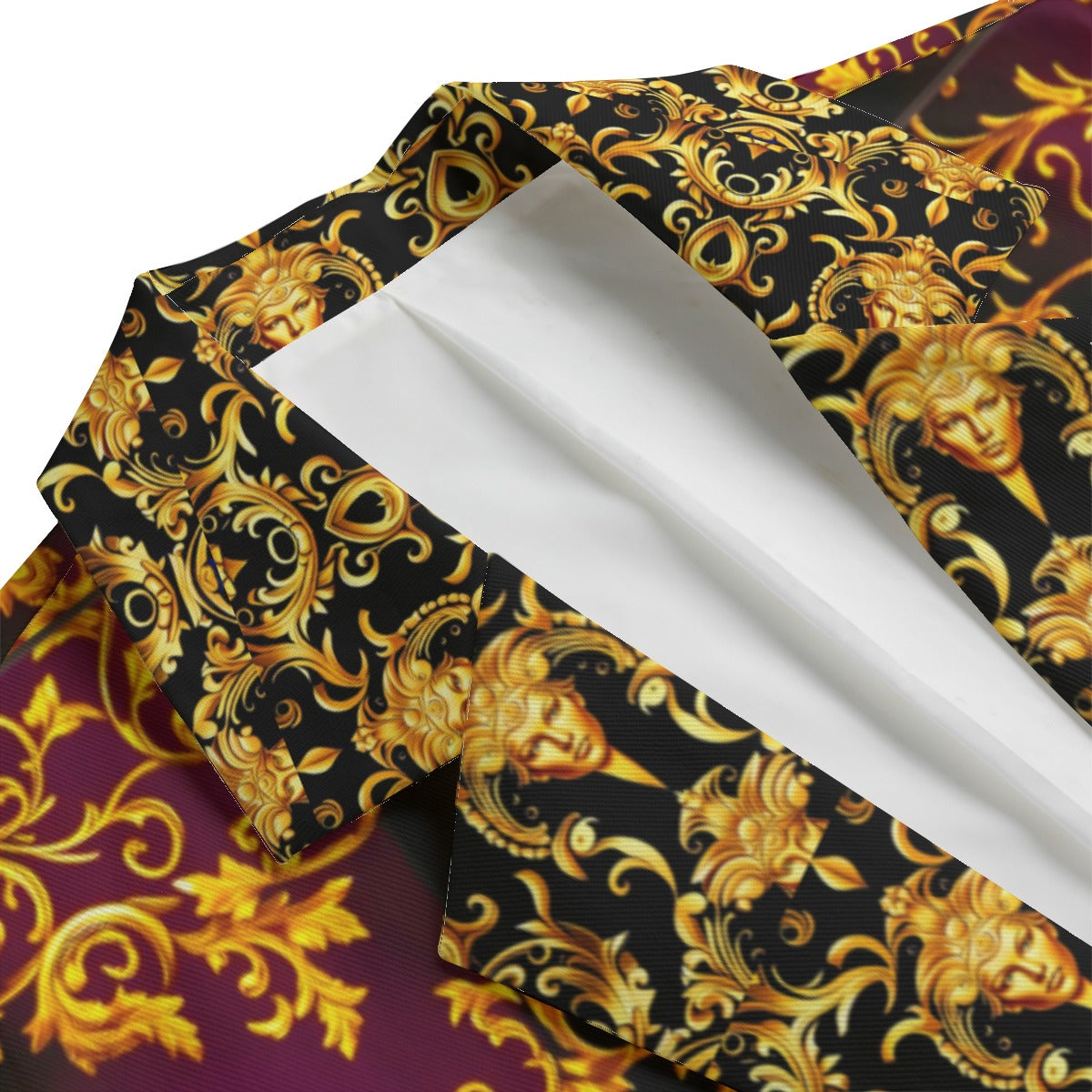 All-Over Print Men's Casual Flat Lapel Collar Blazer | 245GSM Cotton
