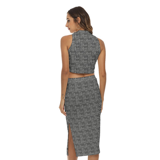 All-Over Print Women's Tank Top & Split High Skirt Set